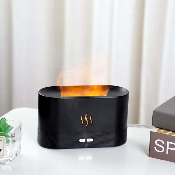 GearUp DQ701 Flame Effect Air Humidifier Oil Fragrance Aromatherapy Diffuser With Night Light