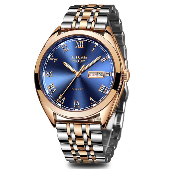 LIGE 9904 Stainless Steel Quartz Watch