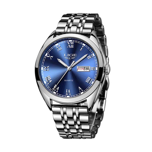 LIGE 9904 Stainless Steel Quartz Watch
