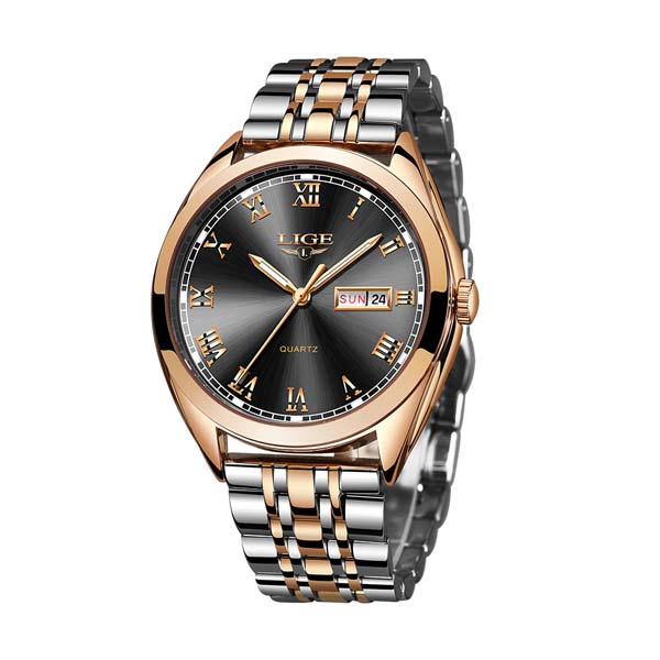 LIGE 9904 Stainless Steel Quartz Watch