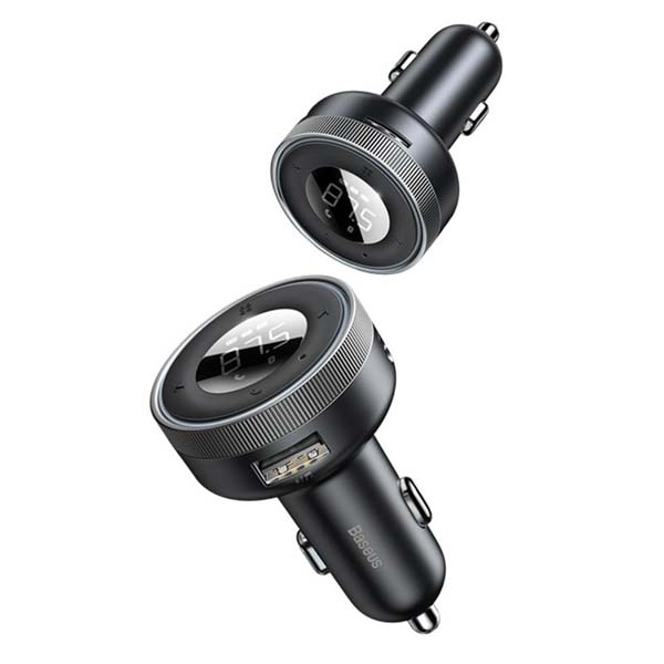 BASEUS Enjoy Car Wireless MP3 Charger Wireless 5.0+5V/3.4A Dual USB Adapter with LED Digital Display