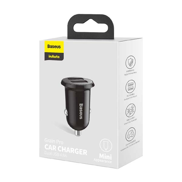 Baseus Grain Pro Car Charger Dual USB 4.8A