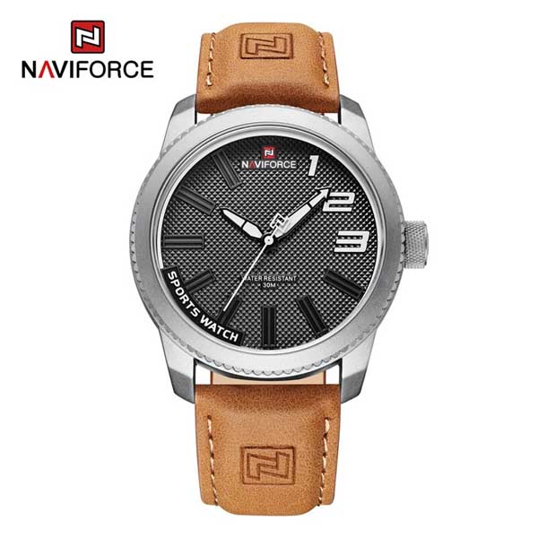 NAVIFORCE 9202 Casual Leather Watch - Brown