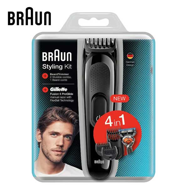 Braun SK3000 Styling Kit 4 in 1 Hair and Beard Trimmer for Men