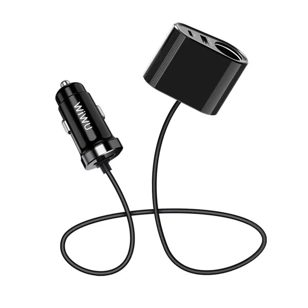 WIWU QC300 Multi-functional Car Charger with Extension Cable