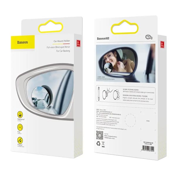 Baseus 2Pcs 360 Degree Wide Angle Vehicle Blind Spot HD Rear View Mirror
