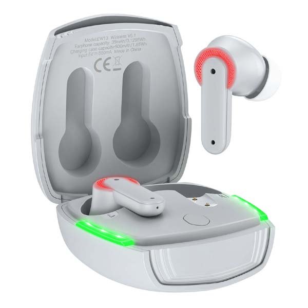 Hoco EW13 TWS bluetooth 5.1 Earbuds ENC Noise Reduction 13mm Large Driver LED Colorful Lights