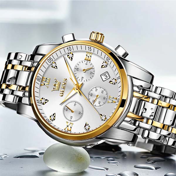 OLEVS 2889 Quartz Stainless Steel Strap Watch For Men