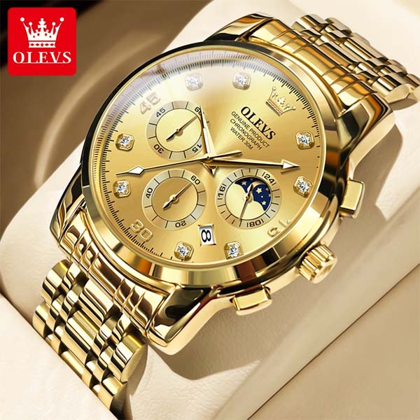 OLEVS 2889 Quartz Stainless Steel Strap Watch For Men