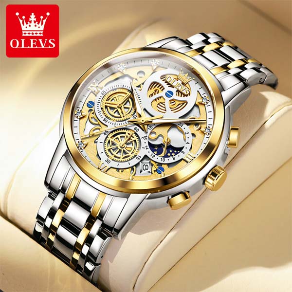 Olevs 9947 Luxury Men Watch with Chronograph
