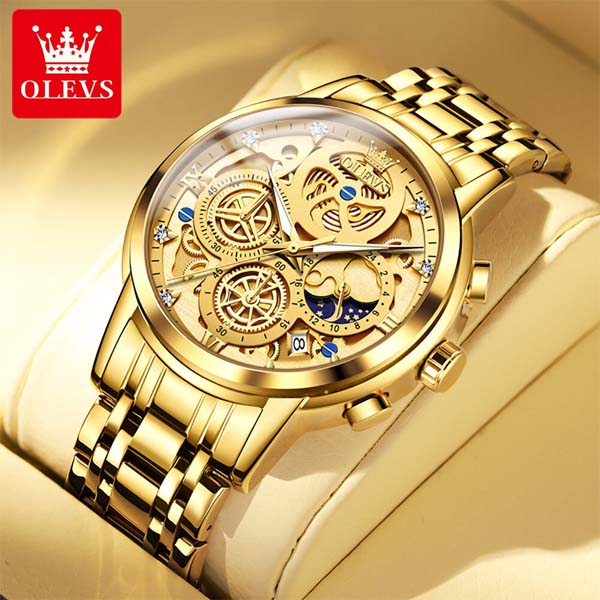 Olevs 9947 Luxury Men Watch with Chronograph