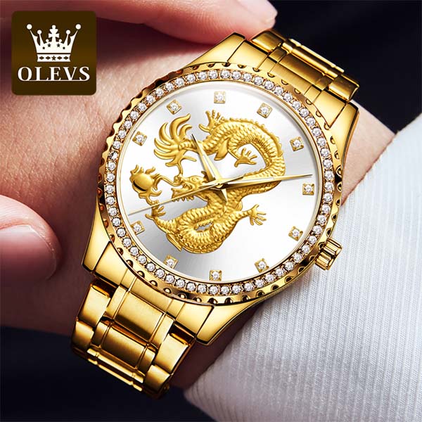 Olevs 5515 Stainless Steel Analog Wrist Watch For Men