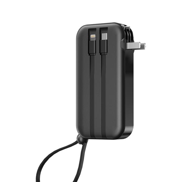 Wiwu 3 In 1 22.5W Quick Charger 10000mAh Power Bank With Built In Cable