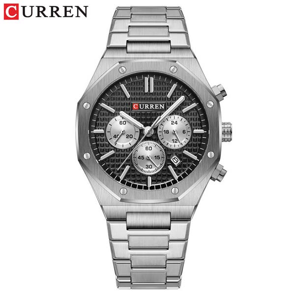 Curren 8440 Men's Watch - Silver Black