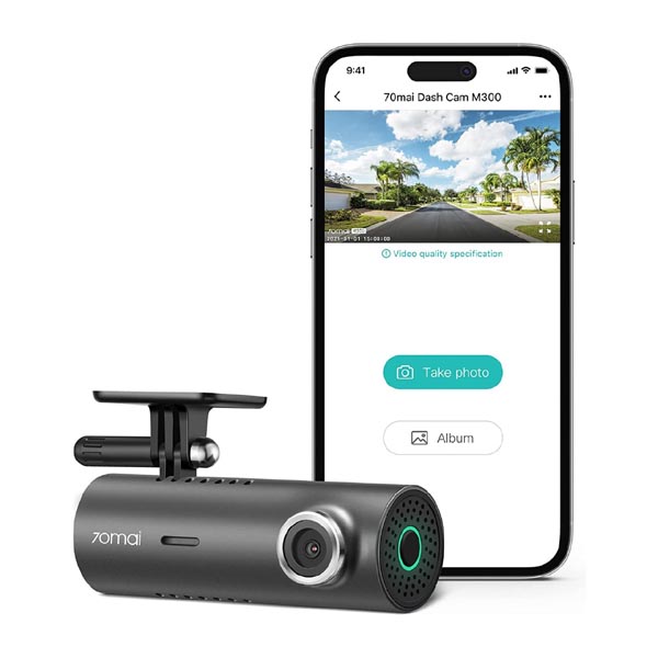 70mai M300 Car Recorder Dash Cam 1296P 140 FOV WDR App Control Dashcam (Global Version)