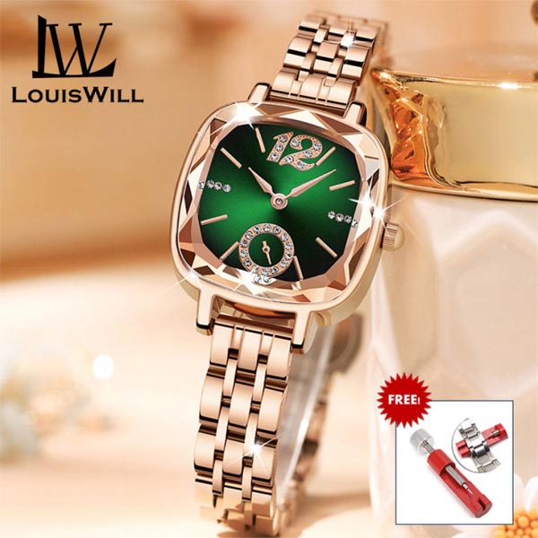 LouisWill Square Retro Quartz Diamond Watches