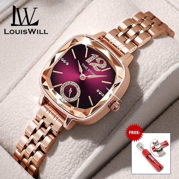 LouisWill Square Retro Quartz Diamond Watches