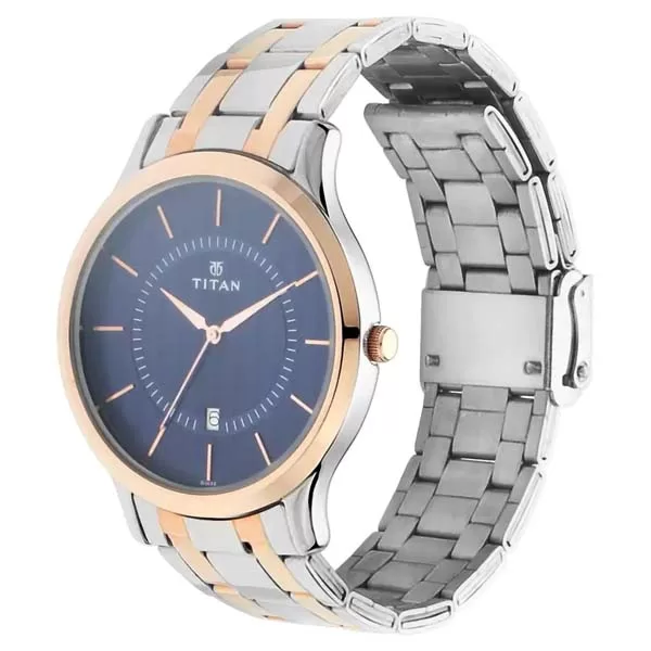 Titan NP1825KM01 Blue Dial Stainless Steel Strap Men's Watch