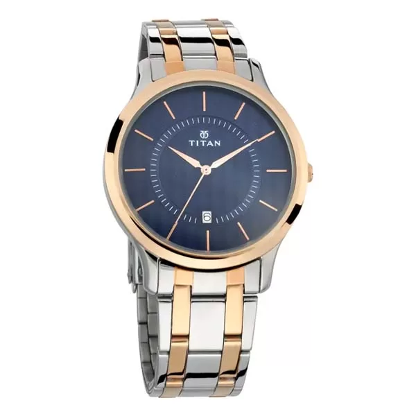 Titan NP1825KM01 Blue Dial Stainless Steel Strap Men's Watch