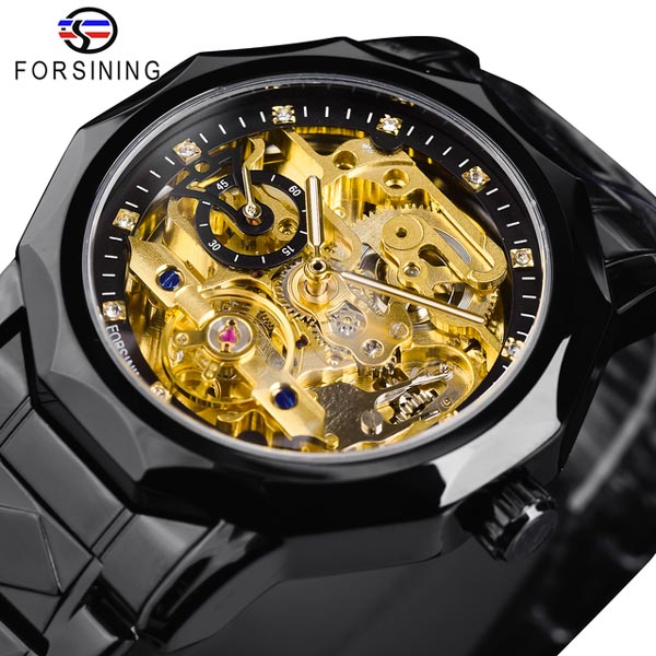 Forsining GMT1238 Automatic Watch - Black