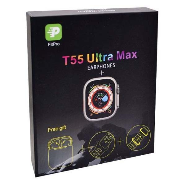 T55 Ultra Max Smart Watch With Earpods