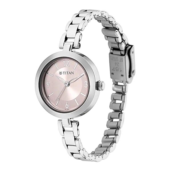 Titan NR2598SM06 Lagan Pink Dial Metal Strap Watch