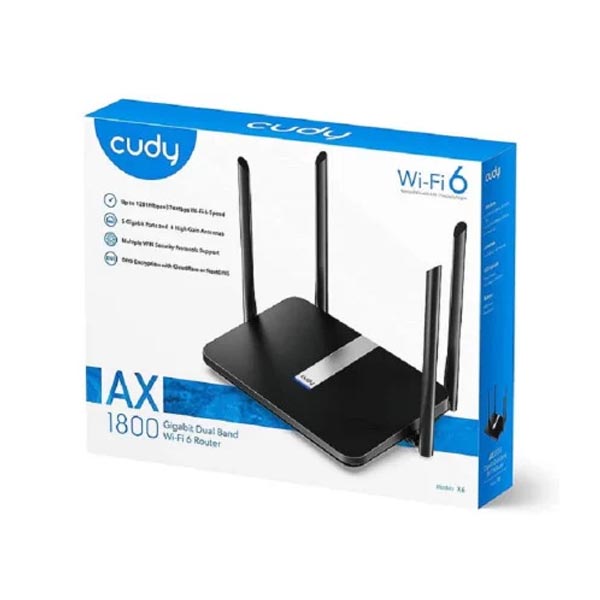 Cudy X6 AX1800 1800mbps Dual Band Smart Wi-Fi 6 Router
