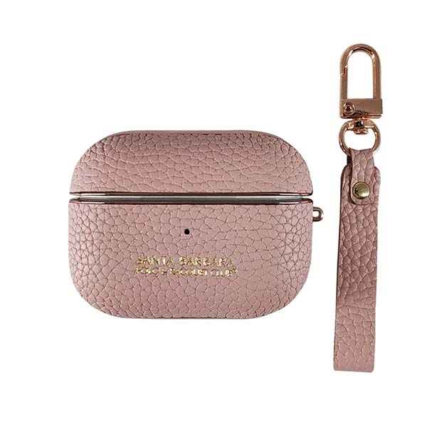 Santa Barbara Airpods Pro Genuine Leather Protective Case - Pink