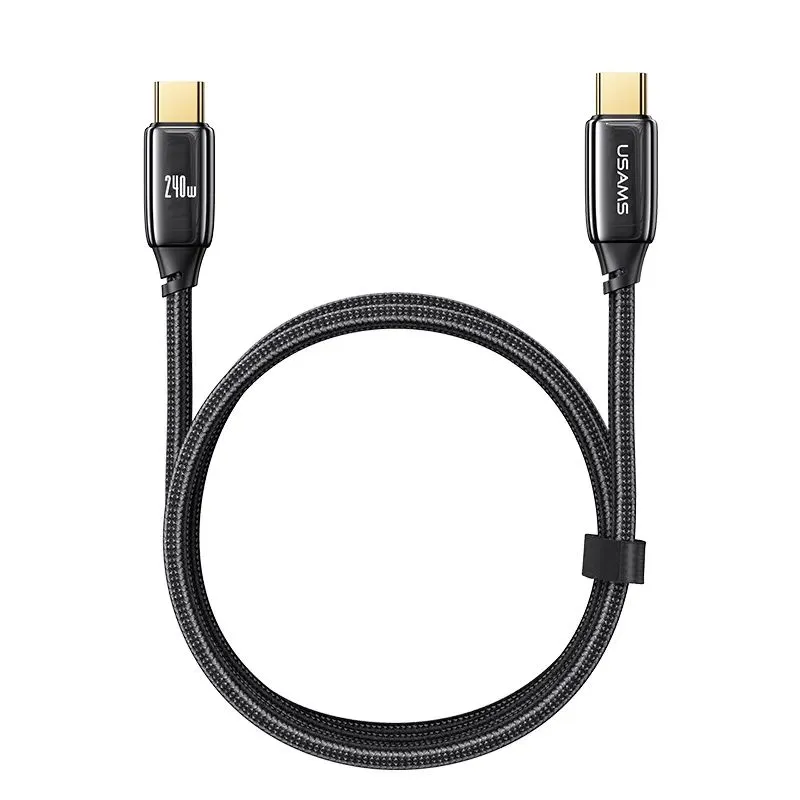 USAMS US-SJ581 U82 Type-C To Type-C PD 240W PD3.1 Zinc Alloy Cable (2 Meter)