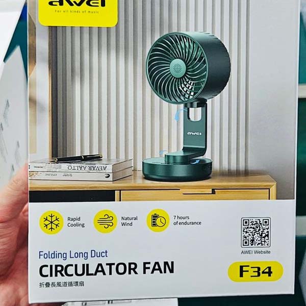 Awei F34  Folding Long Duct Circulator Fan