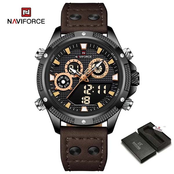 NAVIFORCE 9224 Chronograph Leather Men's Watch