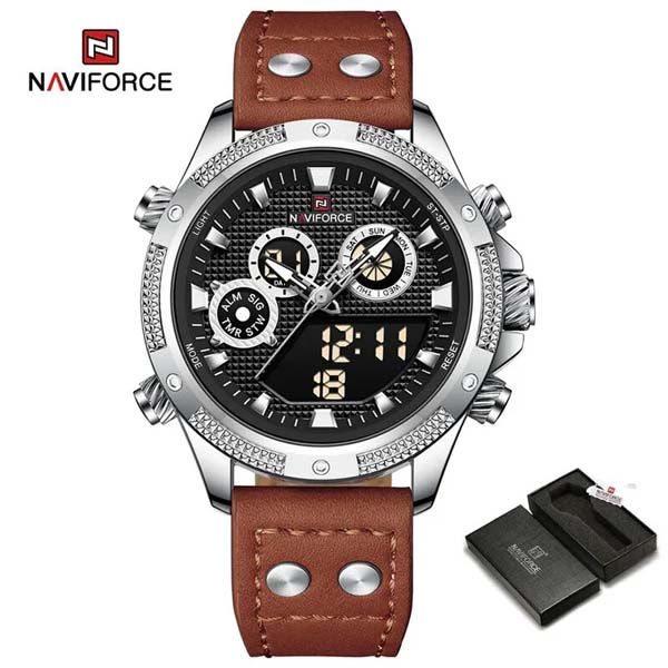 NAVIFORCE 9224 Chronograph Leather Men's Watch
