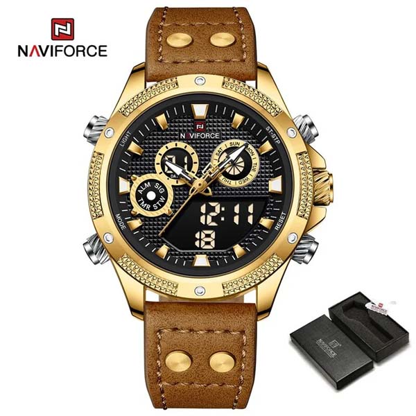 NAVIFORCE 9224 Chronograph Leather Men's Watch