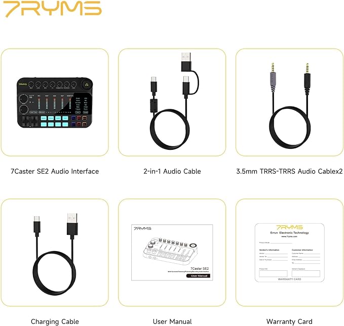 7RYMS 7Caster SE2 Multi-functional Streaming/Podcasting/Recording Audio Interface