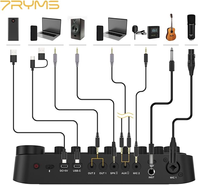 7RYMS 7Caster SE2 Multi-functional Streaming/Podcasting/Recording Audio Interface