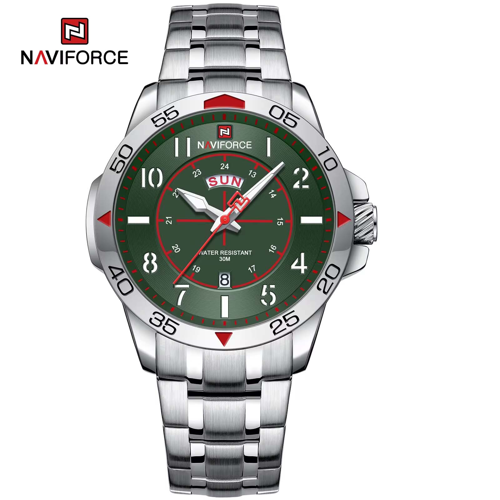 Naviforce 9204 Chain - Silver Green