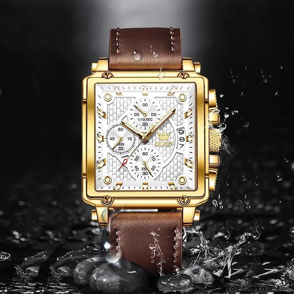 OLEVS 9925 Luxury Square Quartz Watch Waterproof Wristwatch