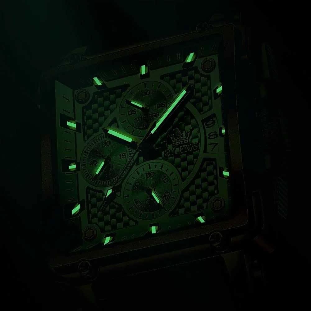 OLEVS 9925 Luxury Square Quartz Watch Waterproof Wristwatch