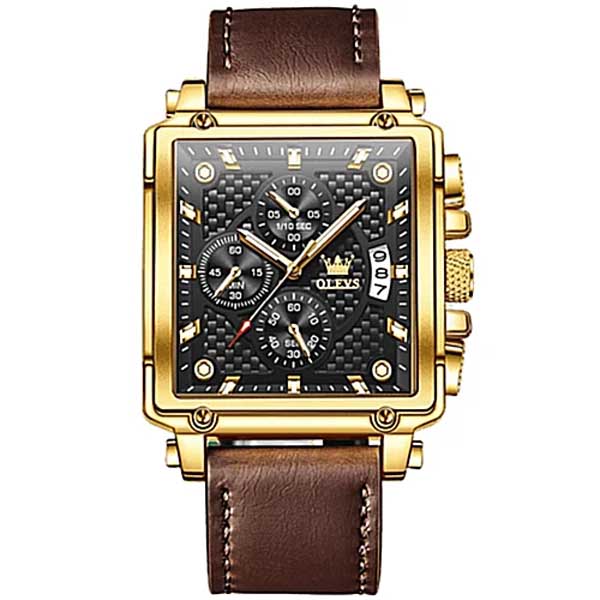 OLEVS 9925 Luxury Square Quartz Watch Waterproof Wristwatch