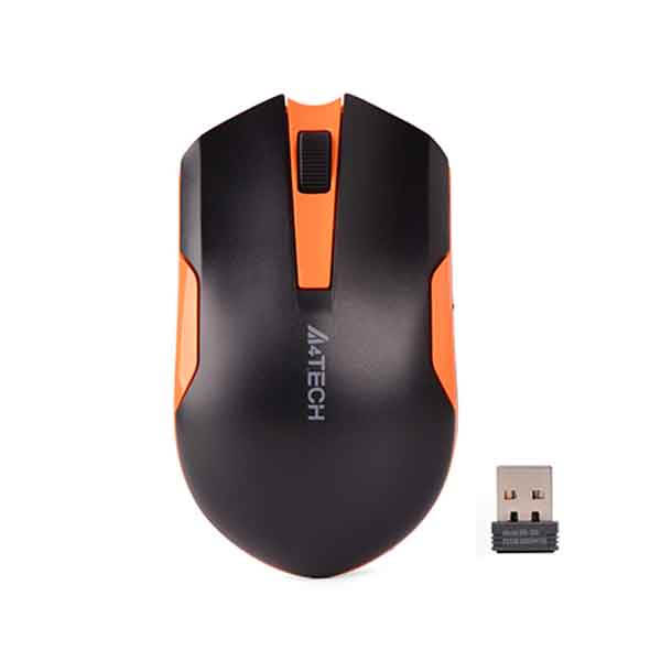 A4TECH G3-200N Wireless Optical Mouse - Black - Orange