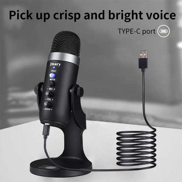 Jmary MC-PW8 Professional USB Microphone for Podcasting, Gaming, Streaming, Recordings with Noise Reduction