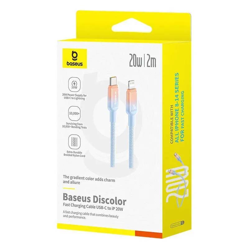 Baseus Cable Type-c to Lightning 20W PD Discolor Series For Iphone 14 13 12 11 x