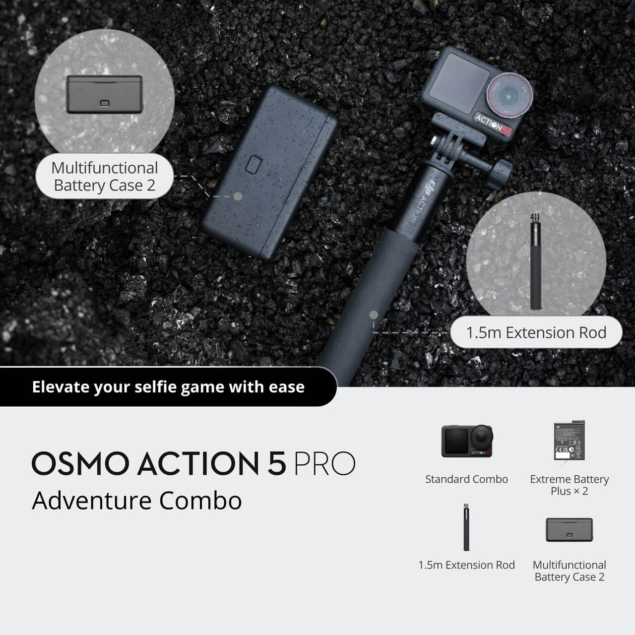 DJI Osmo Action 5 Pro Adventure Combo 4k Action Camera - Adventure Combo