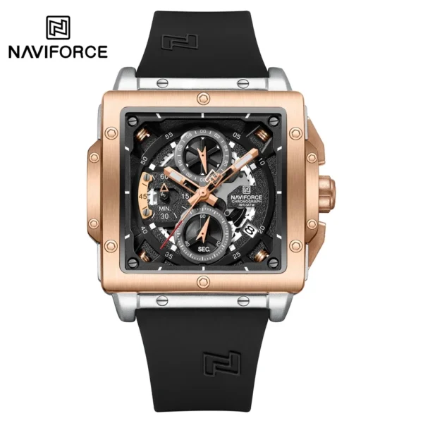 Naviforce 8064 - Black Silver Rose Gold