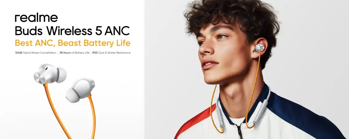 Realme Buds Wireless 5 ANC 50db ANC Neckband Earphone Price in Bangladesh