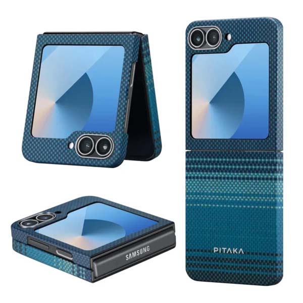 PITAKA Samsung Galaxy Z Flip6 MagEZ Case 5 Tactile Woven Case-Sunset 1500D