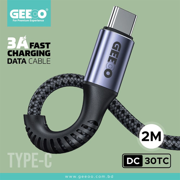 GEEOO DC30TC 3A Fast Charging Data Cable (Type-C)