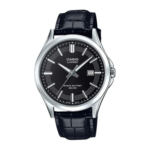 Casio MTS-100L-1AVDF Black Leather Belt Men’s Watch
