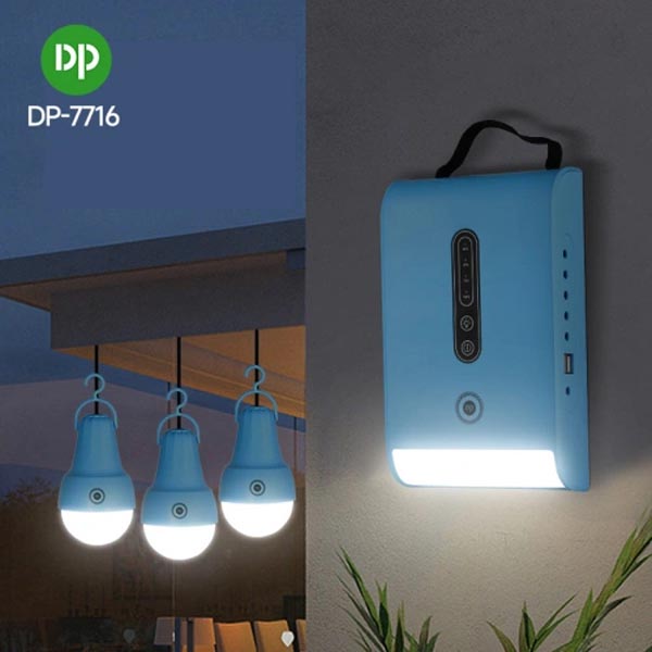 DP-7716 Portable Solar Home Lighting System with LED Bulbs
