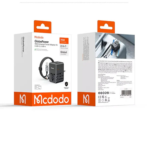 Mcdodo CP-598 70W GaN Universal Travel Adapter with 100w C to C Cable